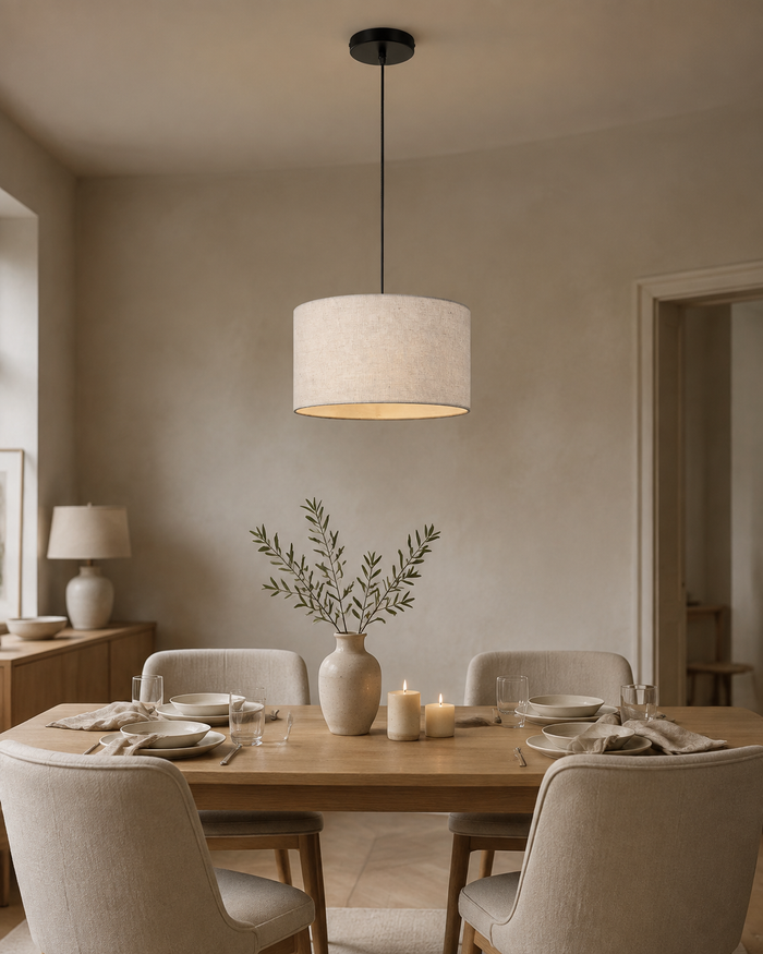 The Elara Linen Pendant Light