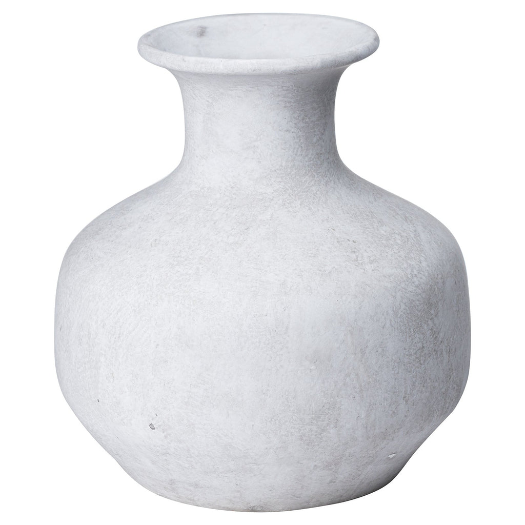 Darcy Squat Stone Vase - Stone Ceramic Decorative Vase