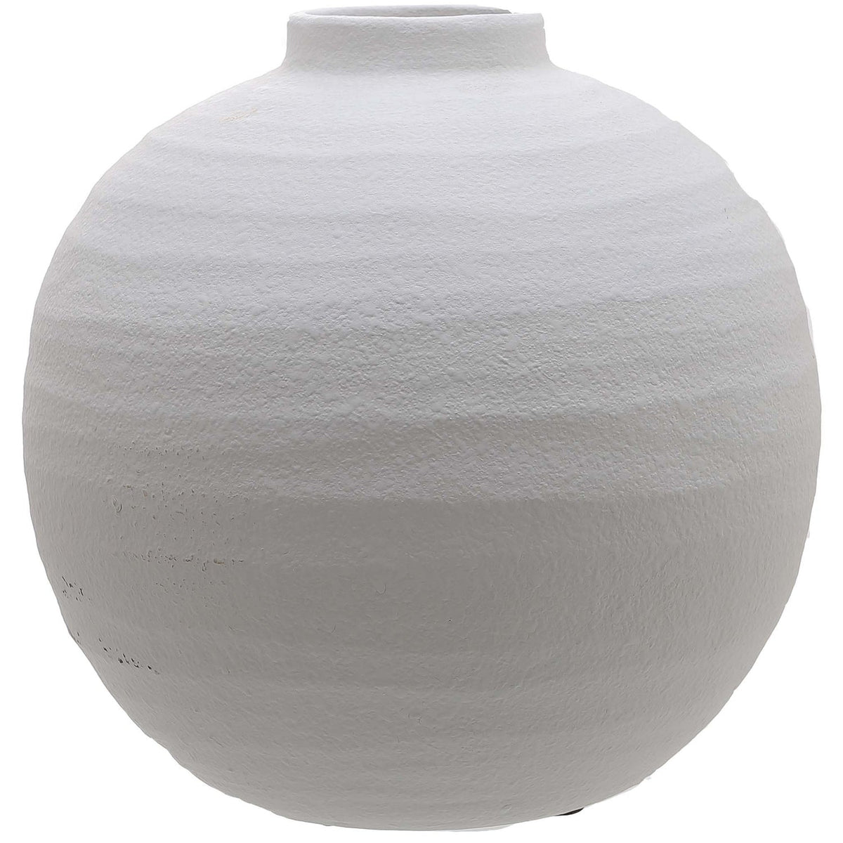 Tiber Matt White Ceramic Vase - Antique White Ceramic Decorative Vase