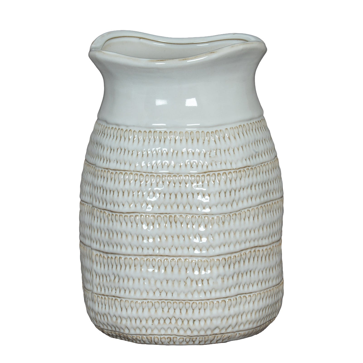 Tava Medium Hewn Vase - Grey Ceramic Decorative Vase