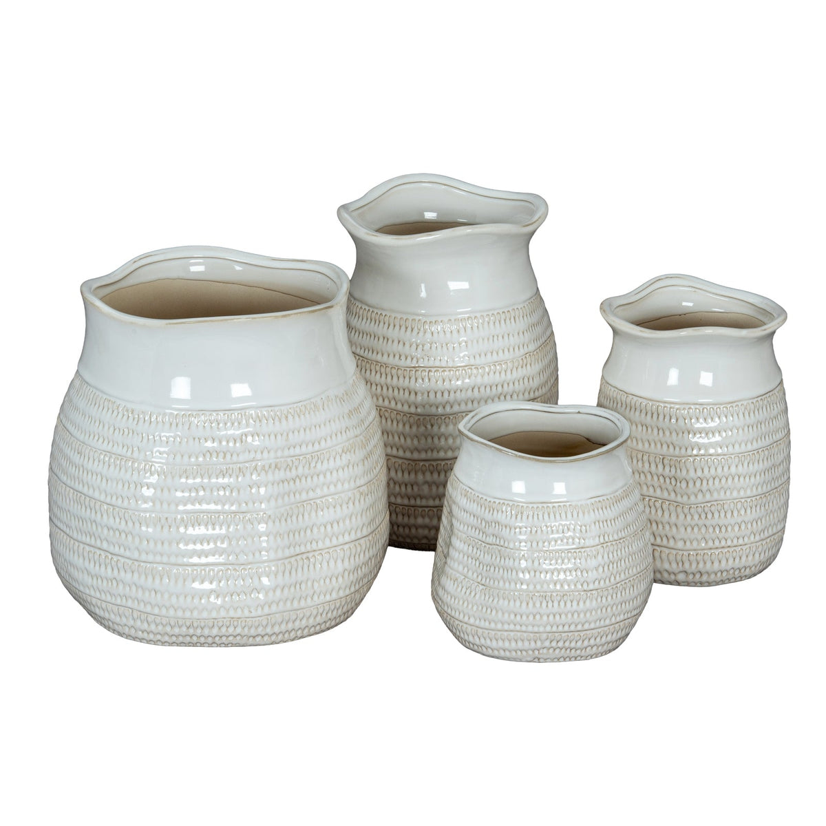 Tava Wide Hewn Vase - Emerald Green Ceramic Decorative Vase-2