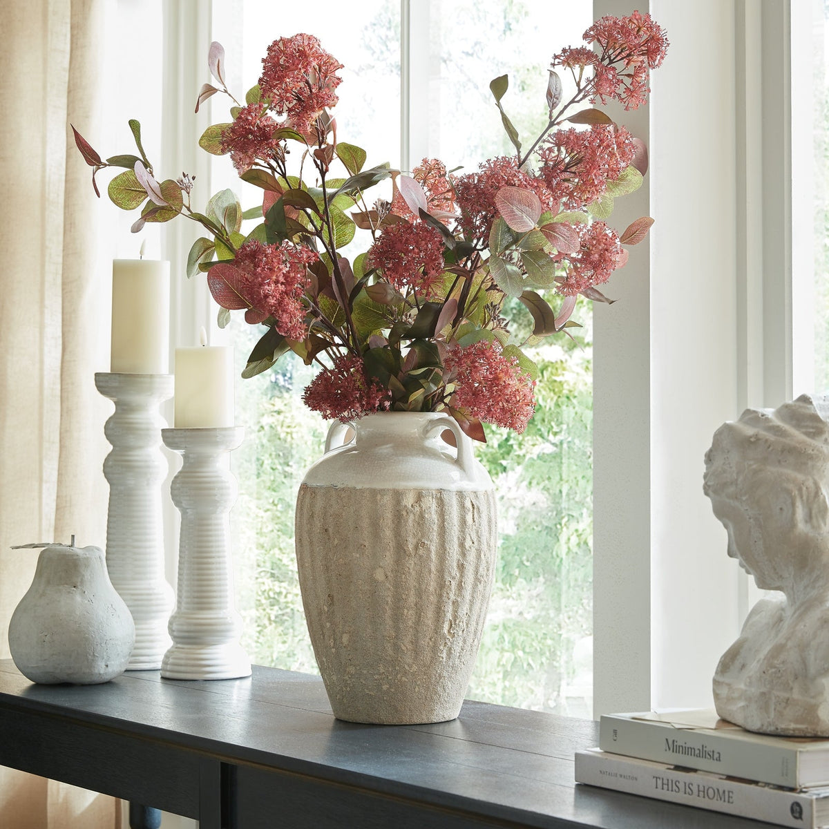 Thorne Large Amphora Vase - Caramel Ceramic Decorative Vase
