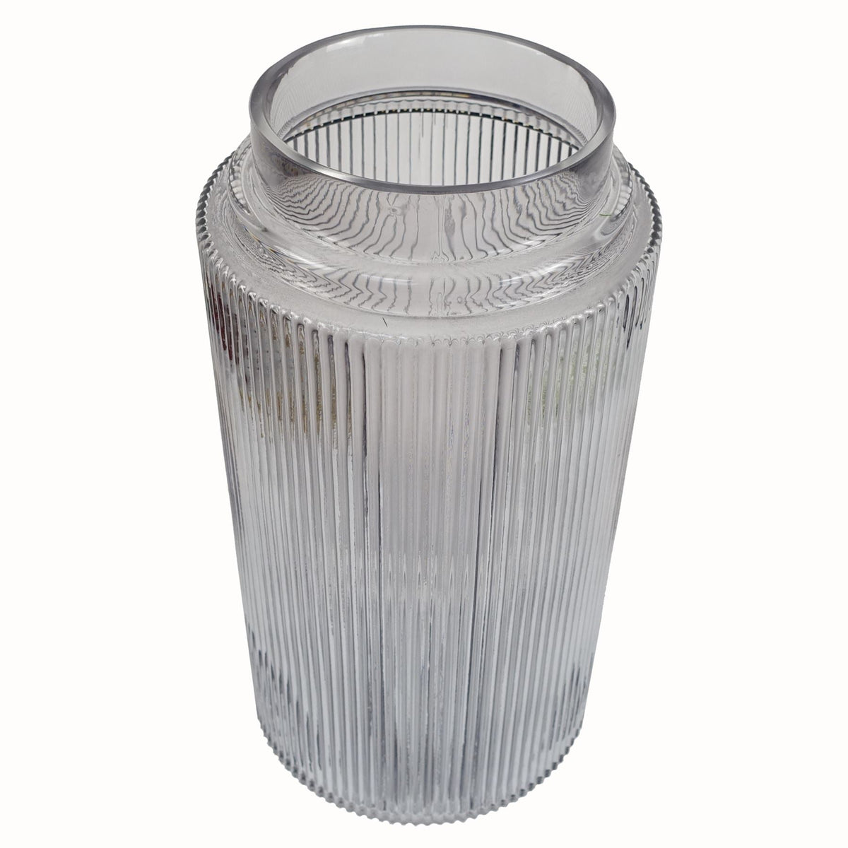 Glass Vase Clear Ridged Glass Vase 31cm Botanik-3