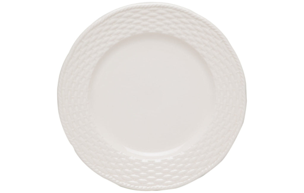White Four Piece Weave Stoneware Service For Four Dinner Plate Set-2