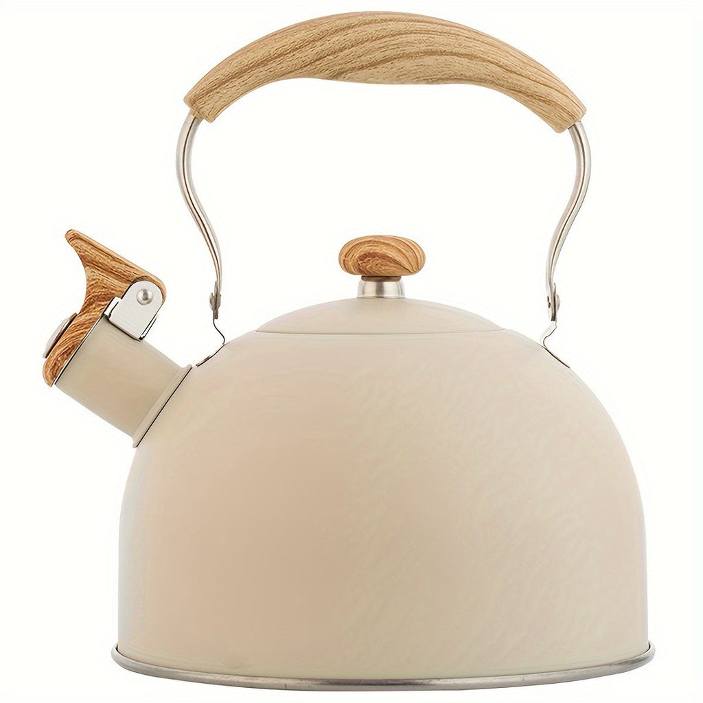 Kettle Creamy White with Wood Handle