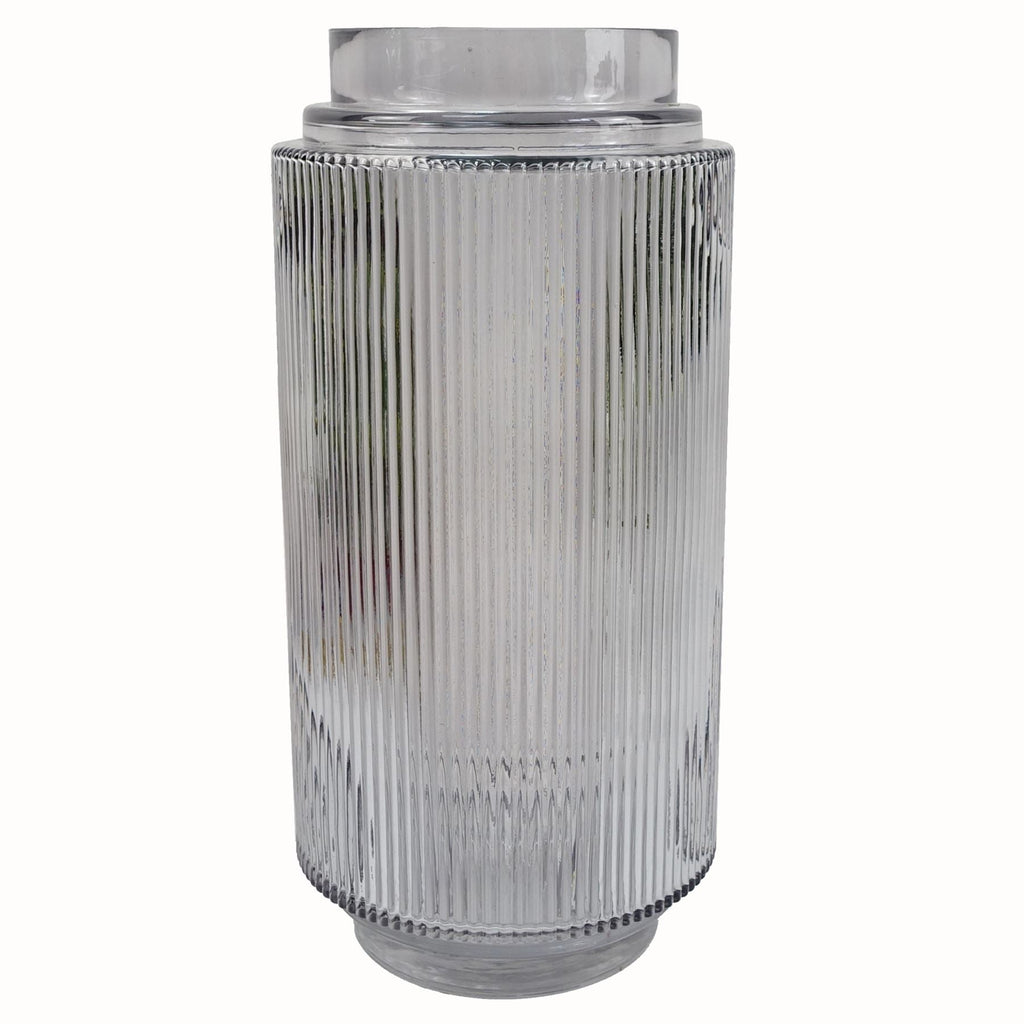 Glass Vase Clear Ridged Glass Vase 31cm Botanik-0