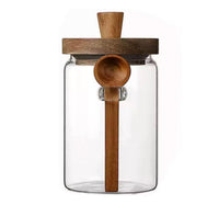 The Roman Acacia Wood Glass Storage Jar