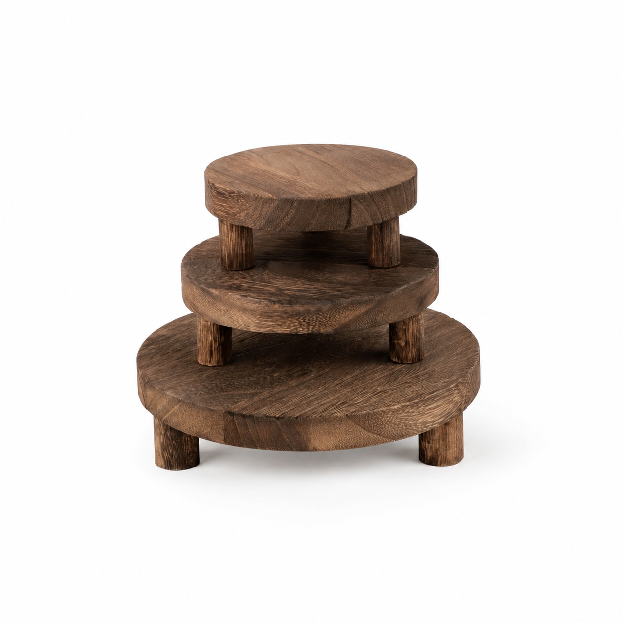 The Marlow Acacia Display Stands – Set of Three