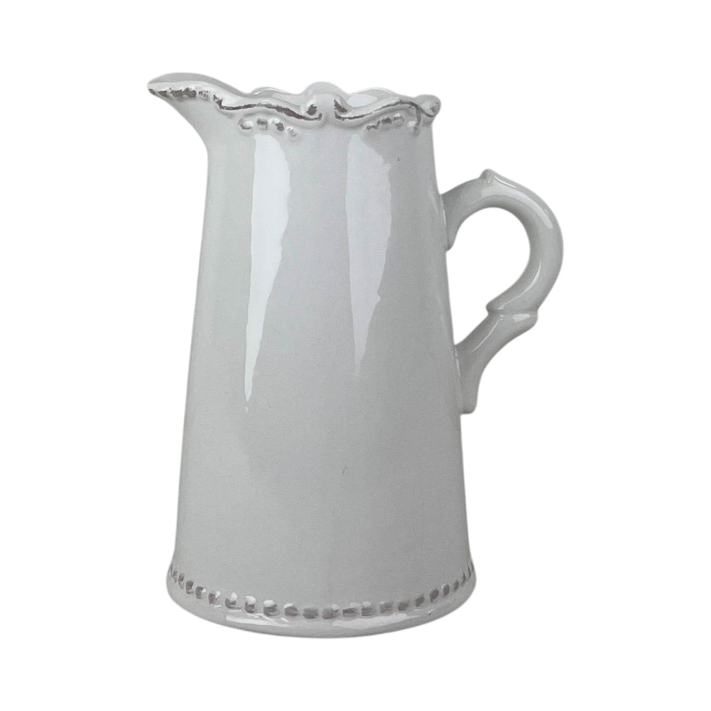 White Jug With Decorative Rim