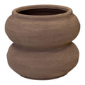 Brown textured Stone Sculptured Vase 14.8cm x 14.8cm x 12.2cm