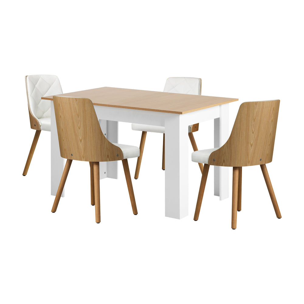 NNEED Extendable Dining Table & 4pcs Chair with Leather Seat-4