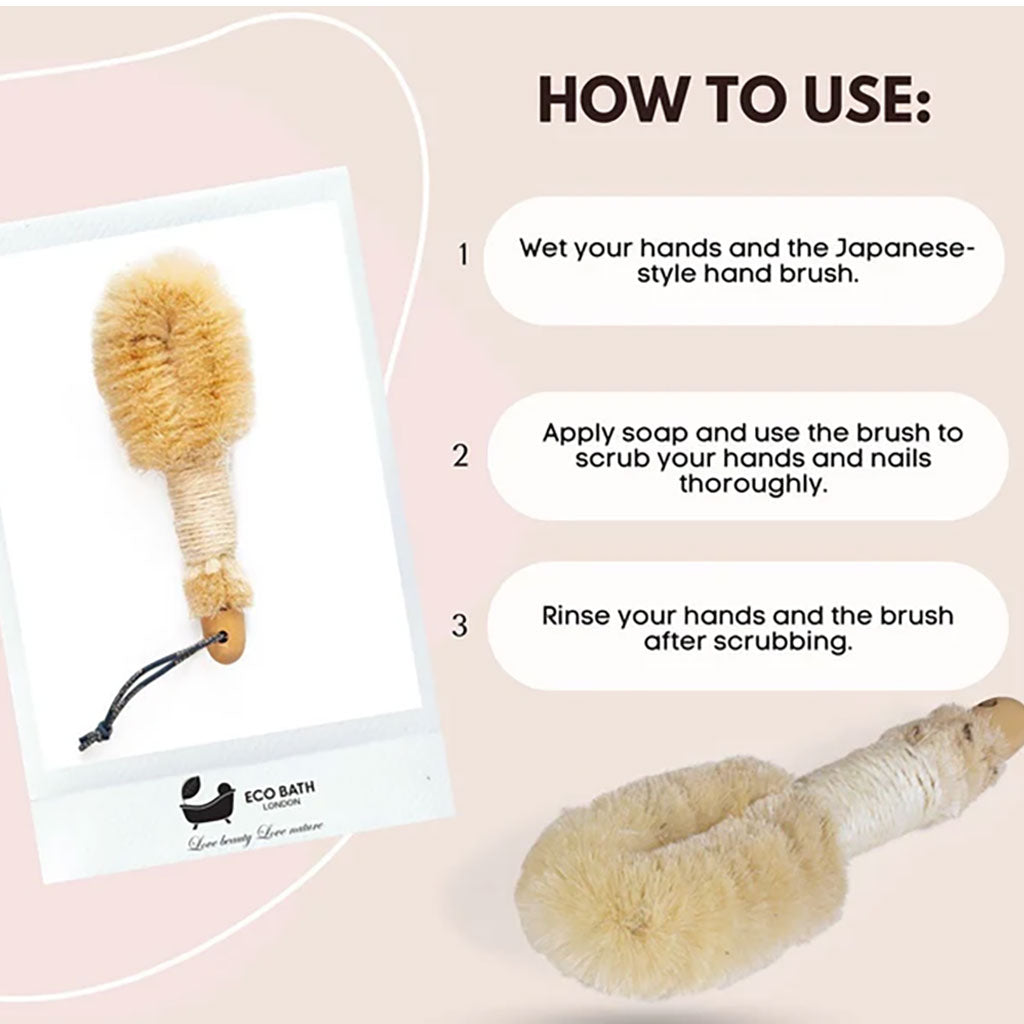 Eco Bath London Natural Sisal Massage Hand Brush Japanese Style-1
