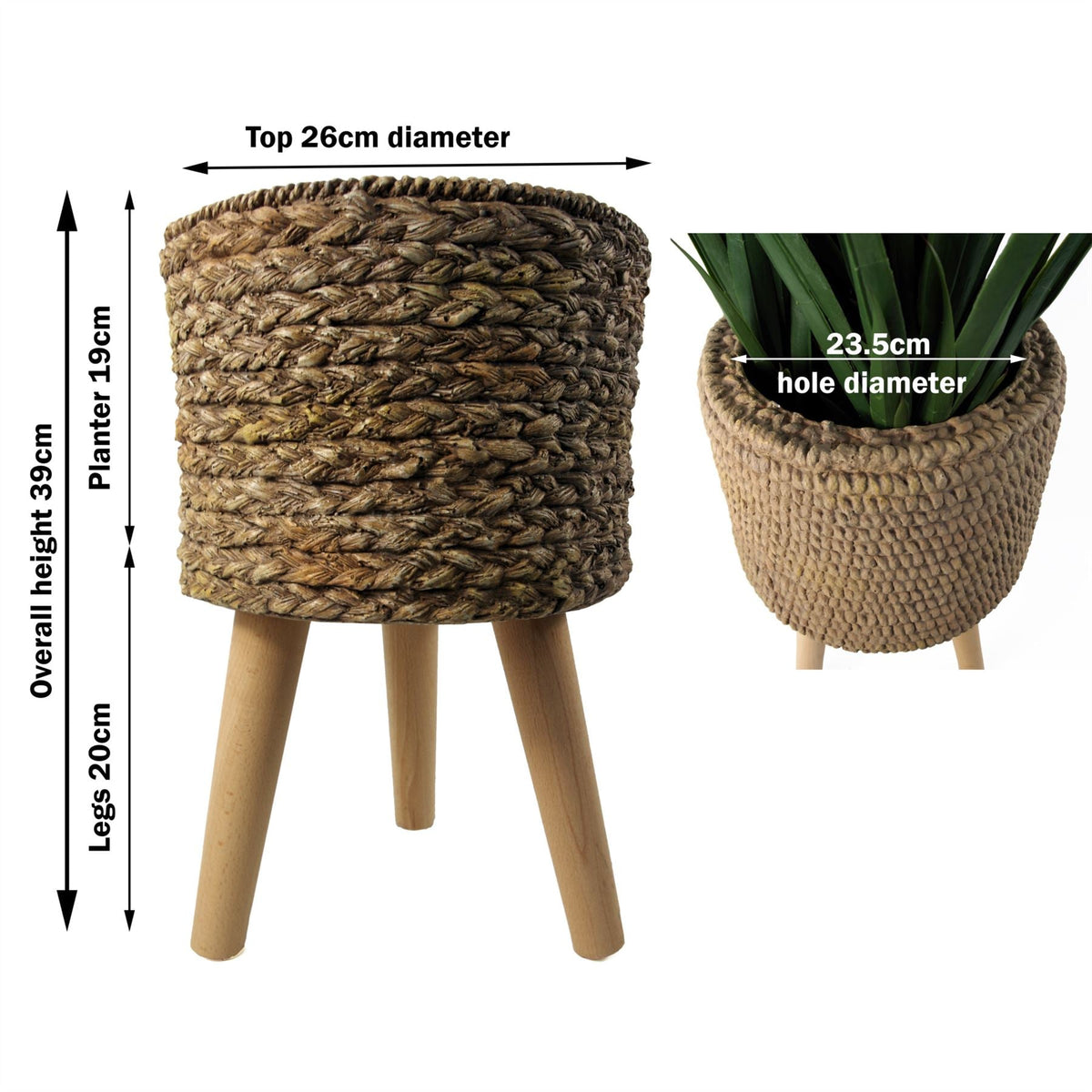 Woven Effect Composite Planter-2