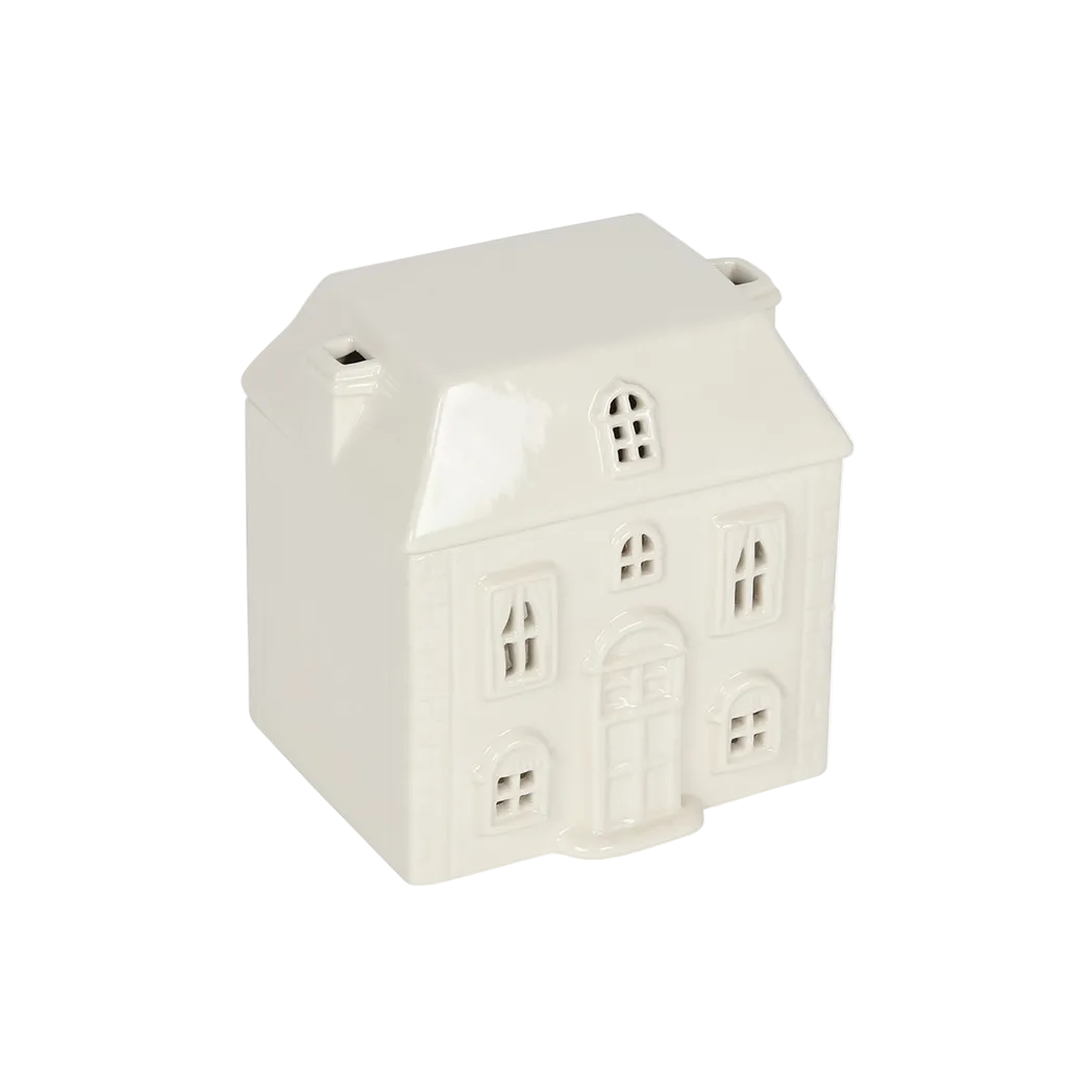 White Ceramic House Oil Burner