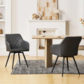 Moree Faux Leather Swivel Dining Chair Set Of 2 - 4 -  6